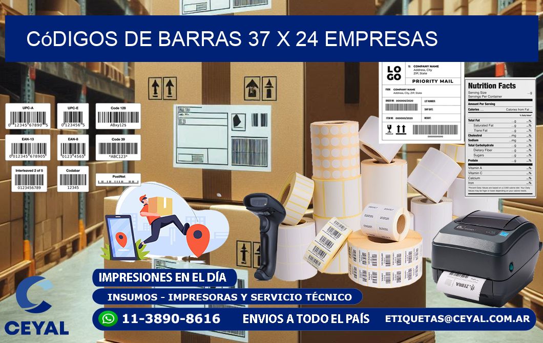 Códigos de Barras 37 x 24 empresas