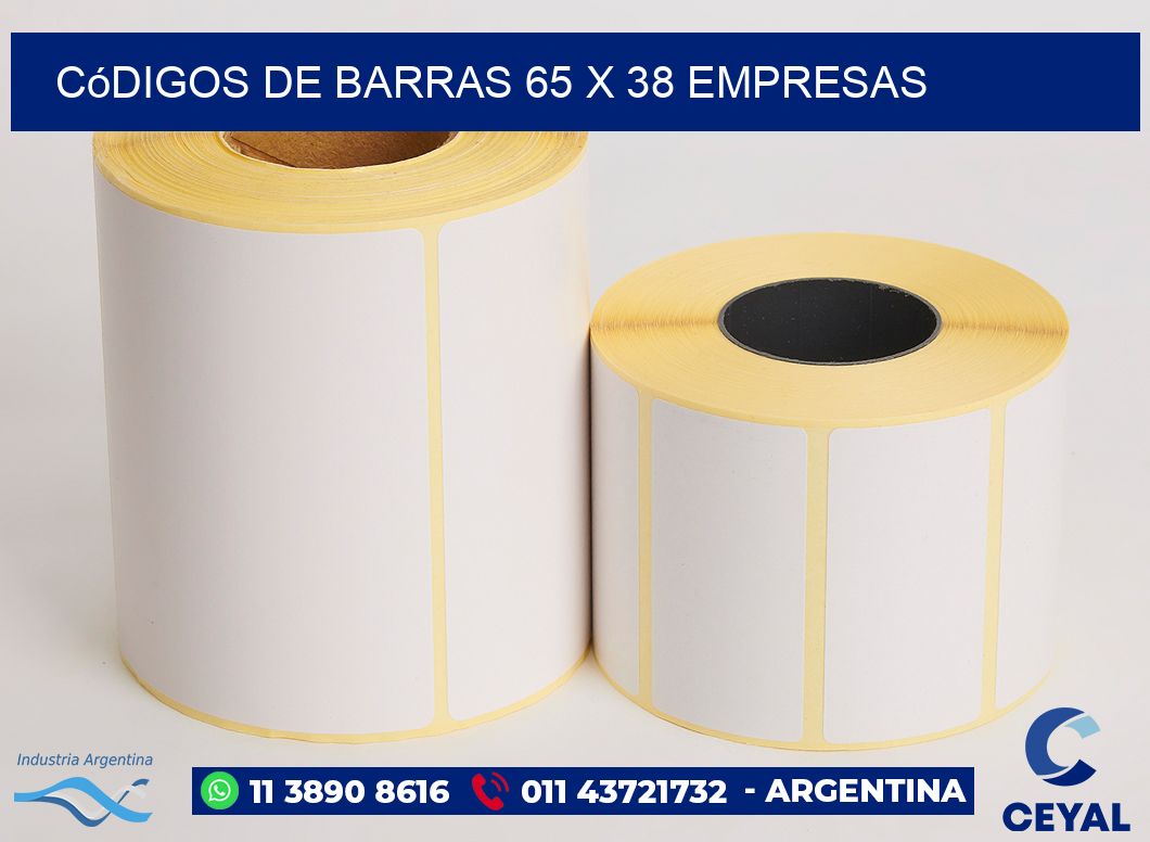 Códigos de Barras 65 x 38 empresas