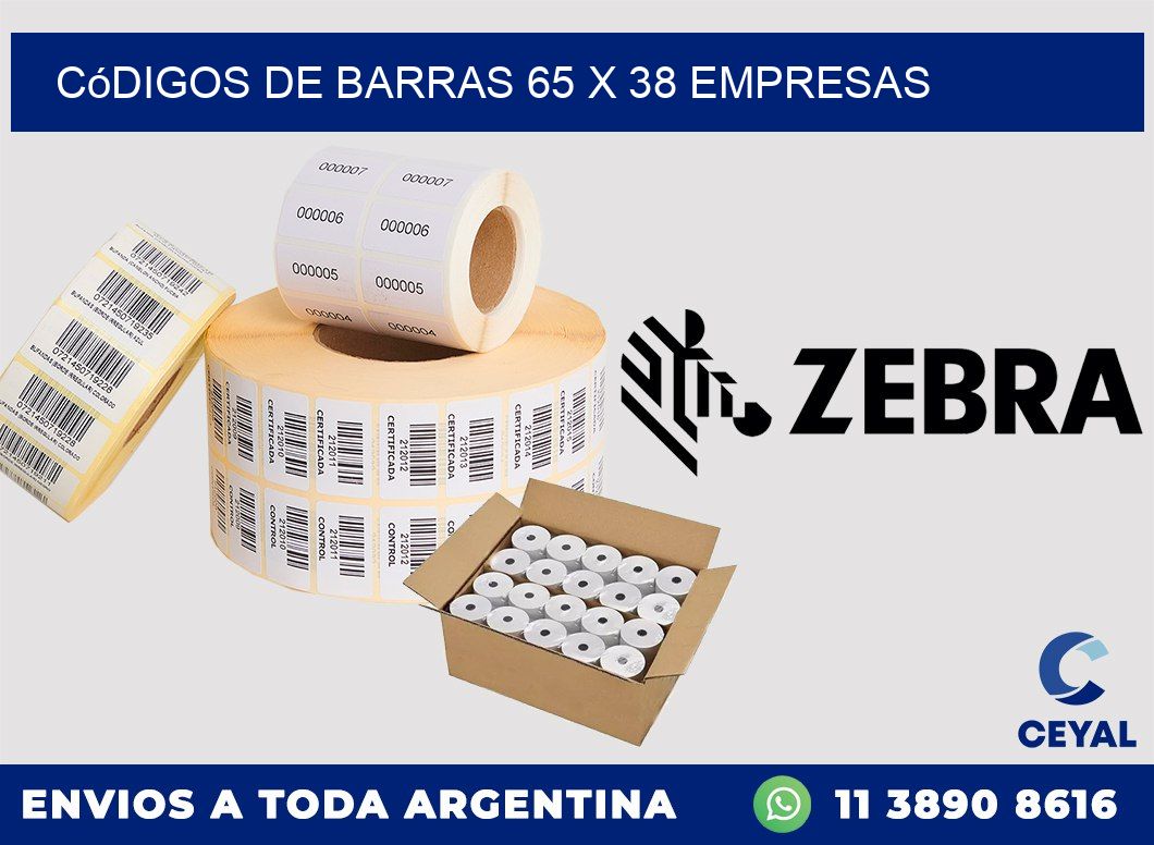 Códigos de Barras 65 x 38 empresas