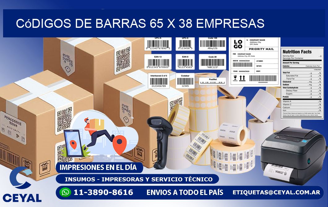 Códigos de Barras 65 x 38 empresas