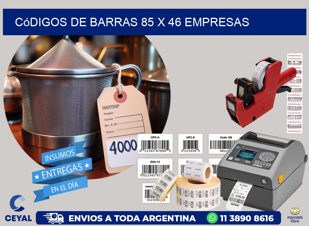 Códigos de Barras 85 x 46 empresas