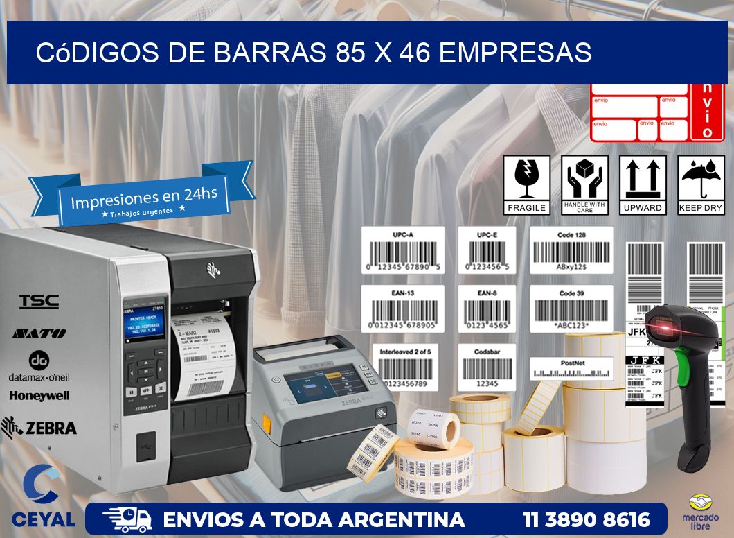 Códigos de Barras 85 x 46 empresas