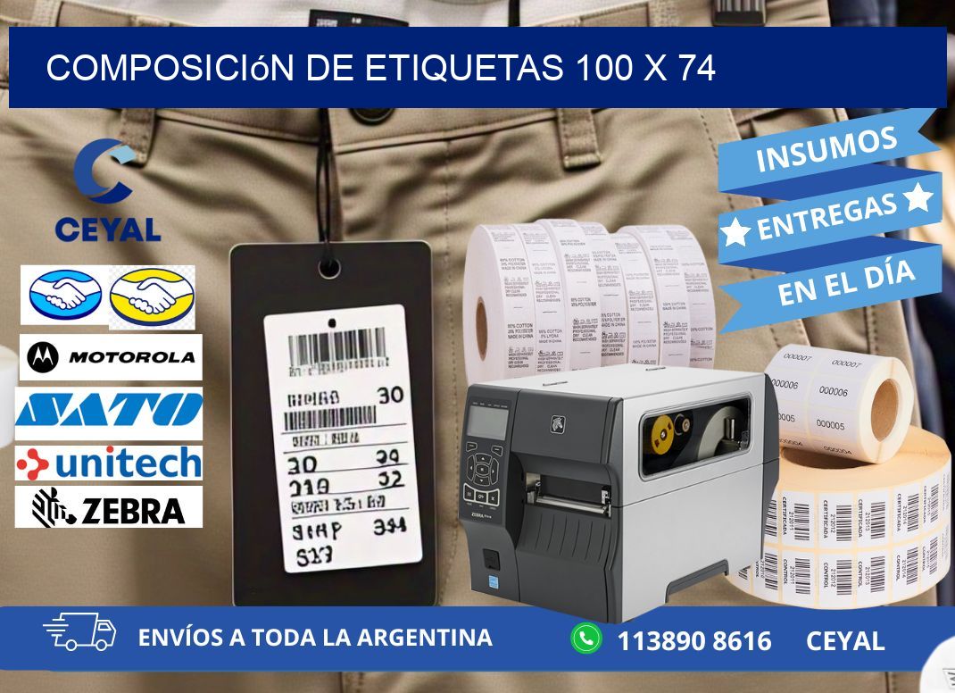 Composición de etiquetas 100 x 74