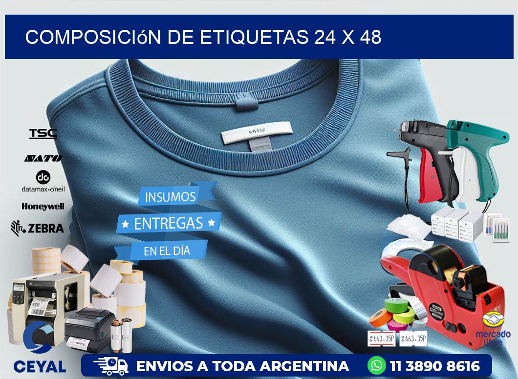 Composición de etiquetas 24 x 48