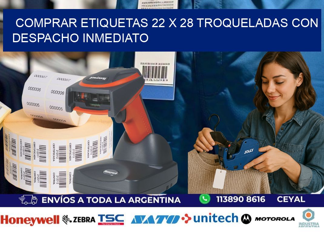 Comprar etiquetas 22 x 28 troqueladas con despacho inmediato