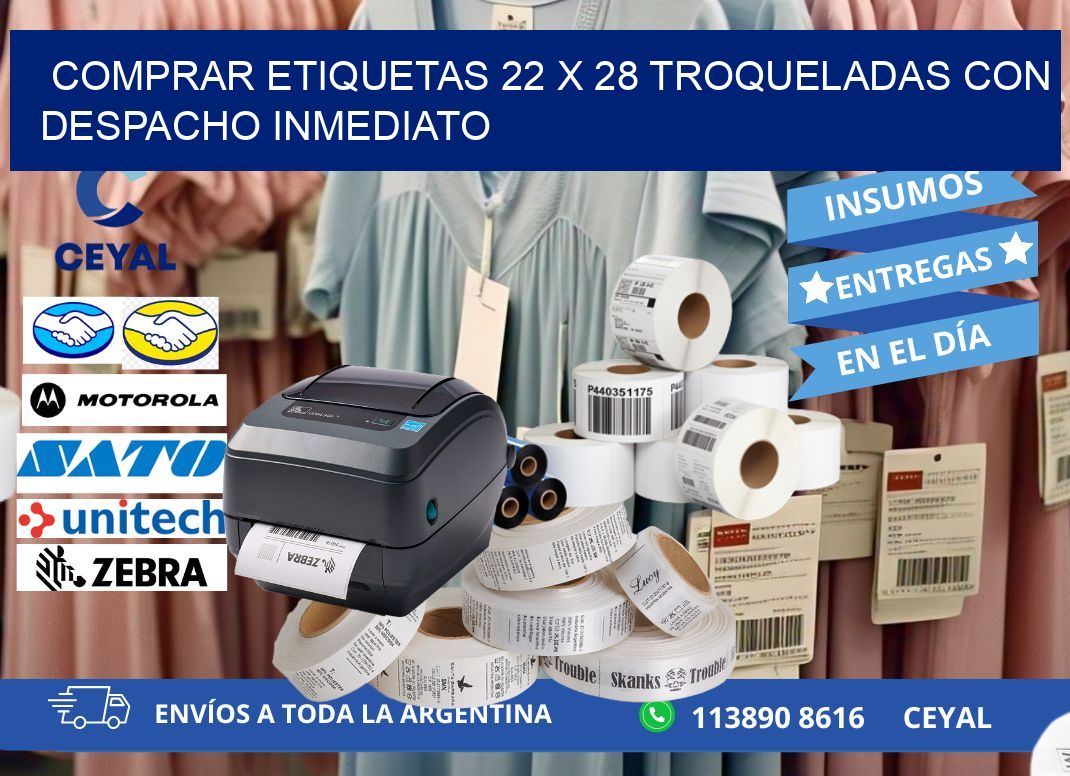 Comprar etiquetas 22 x 28 troqueladas con despacho inmediato