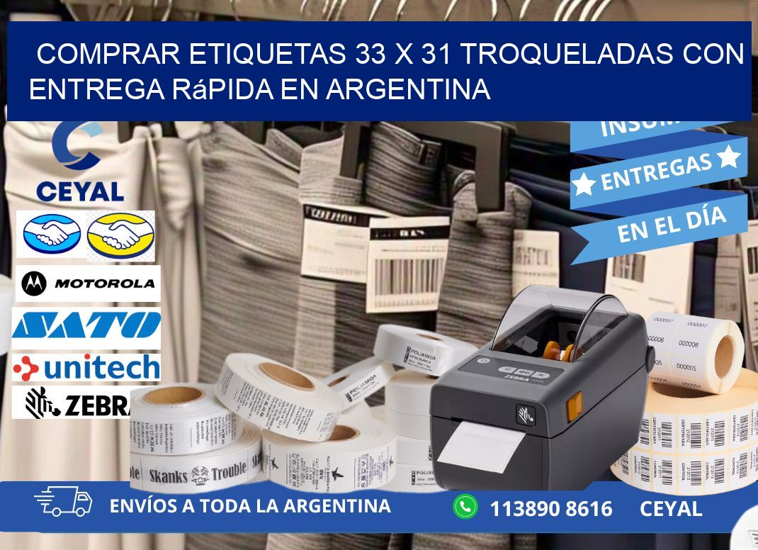 Comprar etiquetas 33 x 31 troqueladas con entrega rápida en Argentina