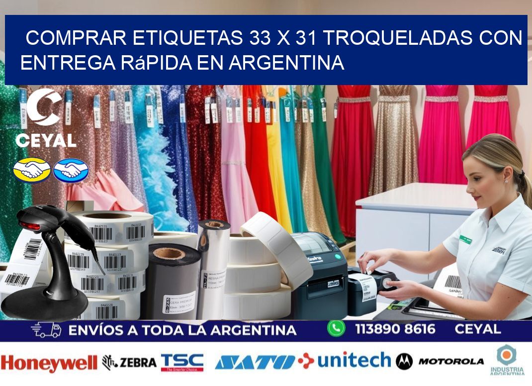 Comprar etiquetas 33 x 31 troqueladas con entrega rápida en Argentina