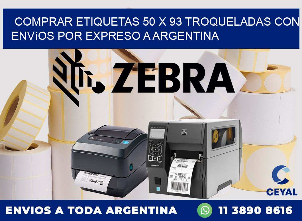 Comprar etiquetas 50 x 93 troqueladas con envíos por expreso a Argentina