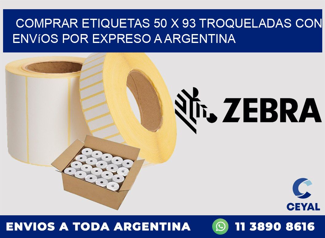 Comprar etiquetas 50 x 93 troqueladas con envíos por expreso a Argentina