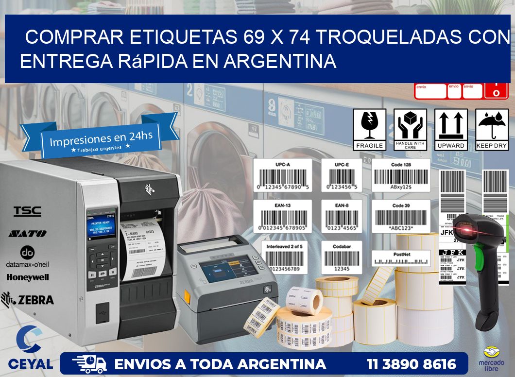 Comprar etiquetas 69 x 74 troqueladas con entrega rápida en Argentina