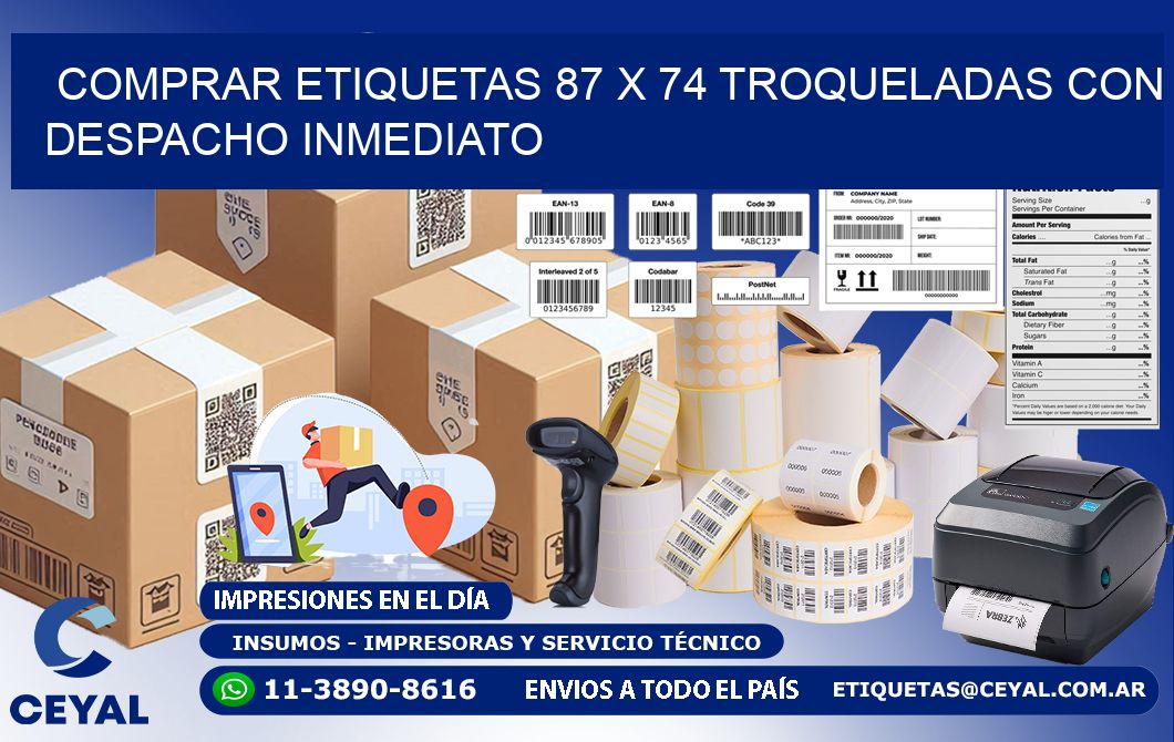 Comprar etiquetas 87 x 74 troqueladas con despacho inmediato