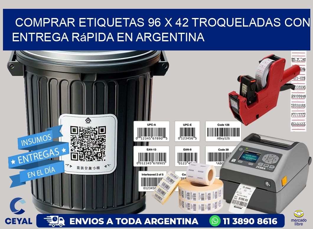 Comprar etiquetas 96 x 42 troqueladas con entrega rápida en Argentina