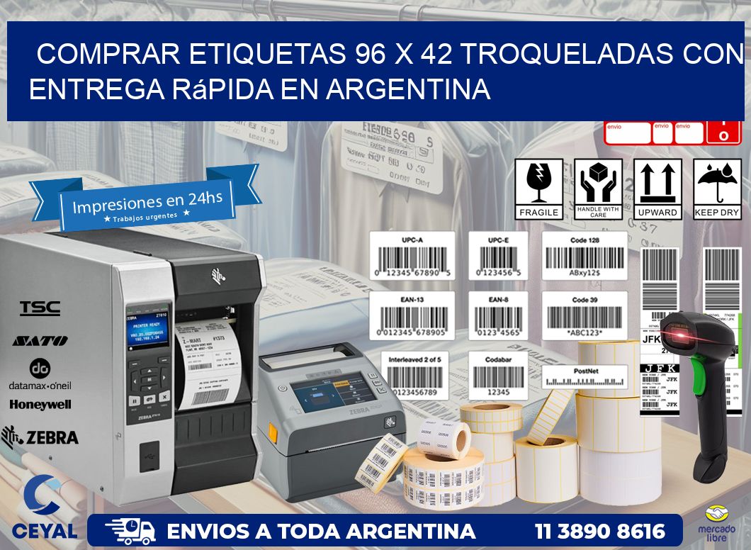 Comprar etiquetas 96 x 42 troqueladas con entrega rápida en Argentina