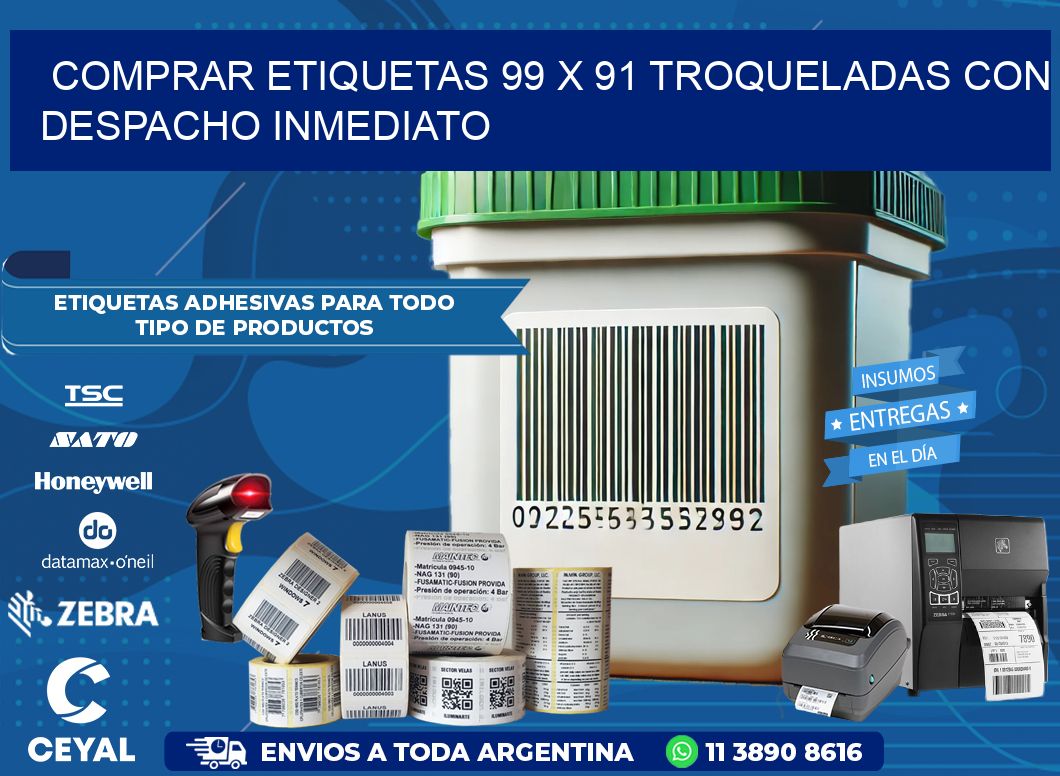 Comprar etiquetas 99 x 91 troqueladas con despacho inmediato