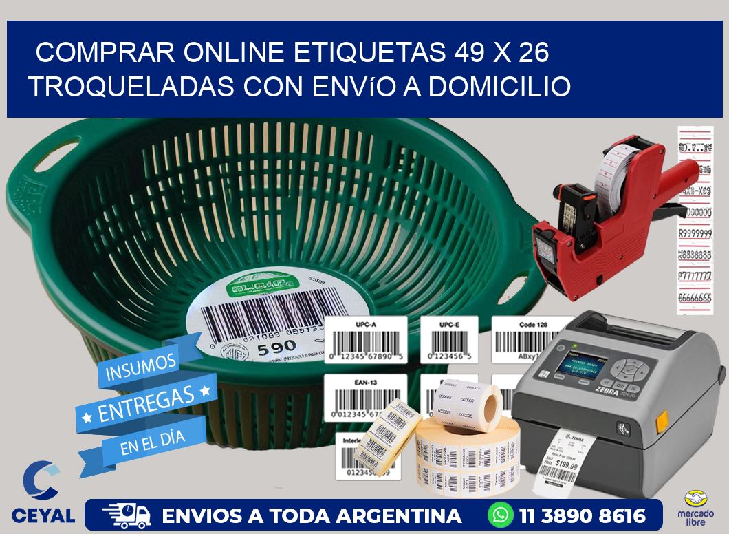 Comprar online etiquetas 49 x 26 troqueladas con envío a domicilio