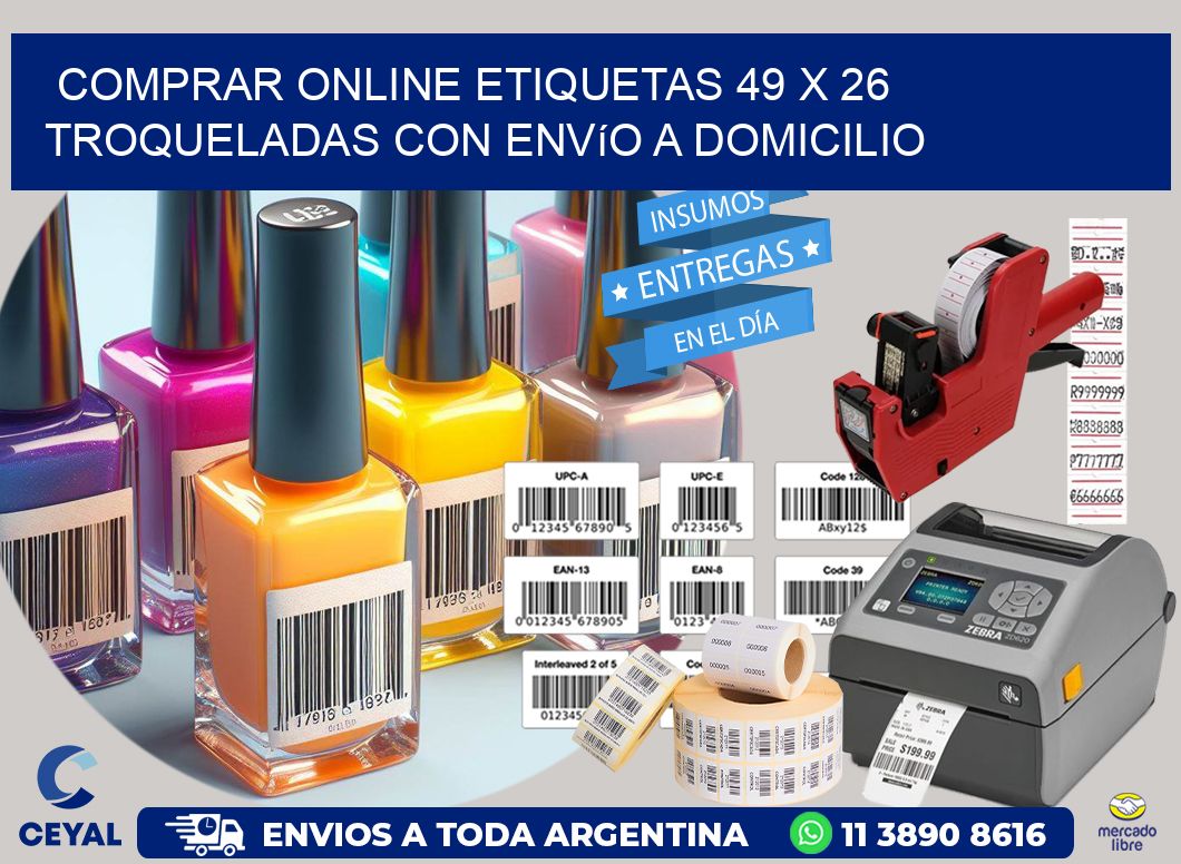 Comprar online etiquetas 49 x 26 troqueladas con envío a domicilio