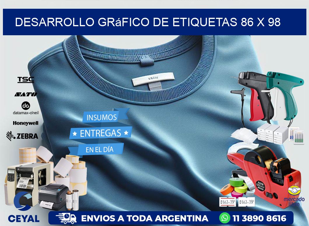 Desarrollo gráfico de etiquetas 86 x 98