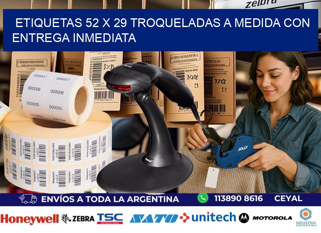 Etiquetas 52 x 29 troqueladas a medida con entrega inmediata