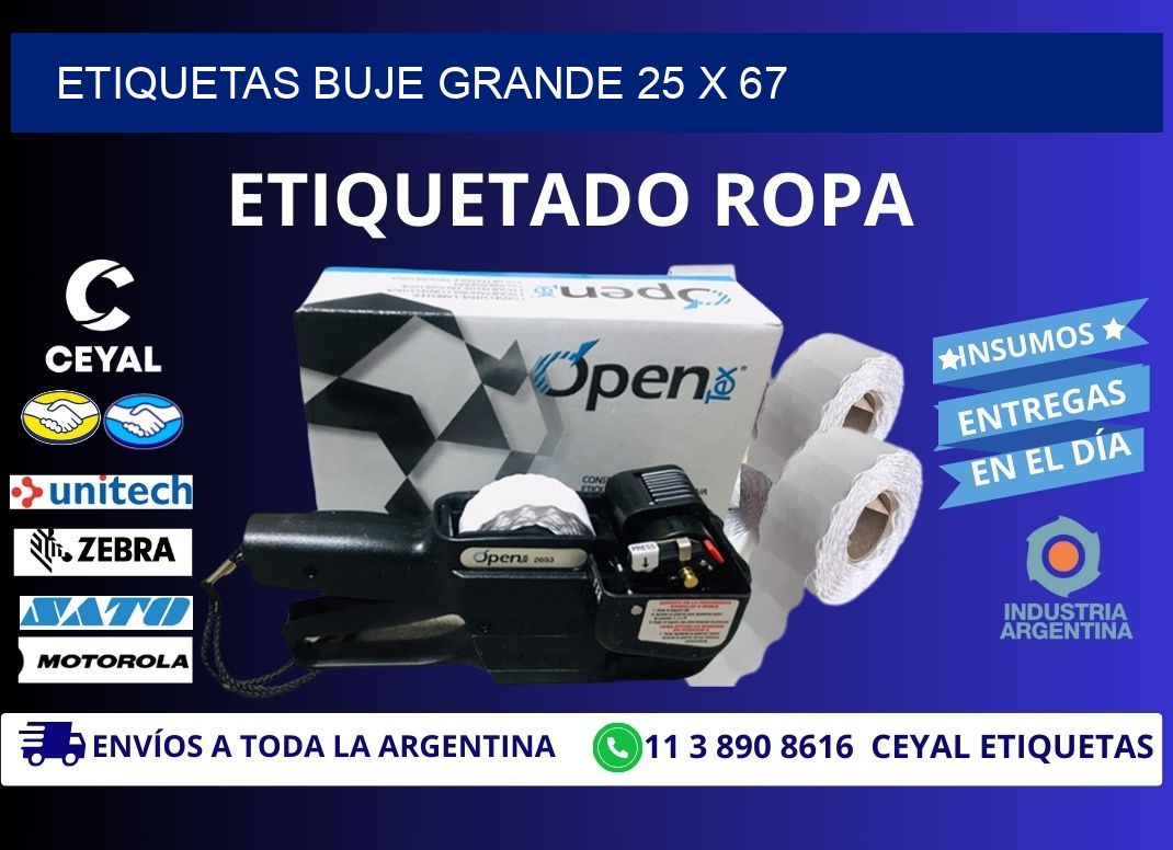 Etiquetas buje grande 25 x 67