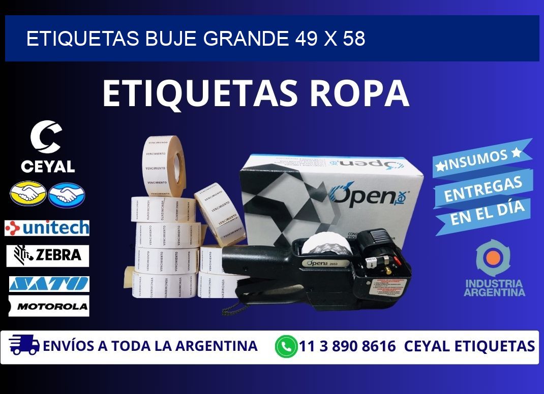 Etiquetas buje grande 49 x 58
