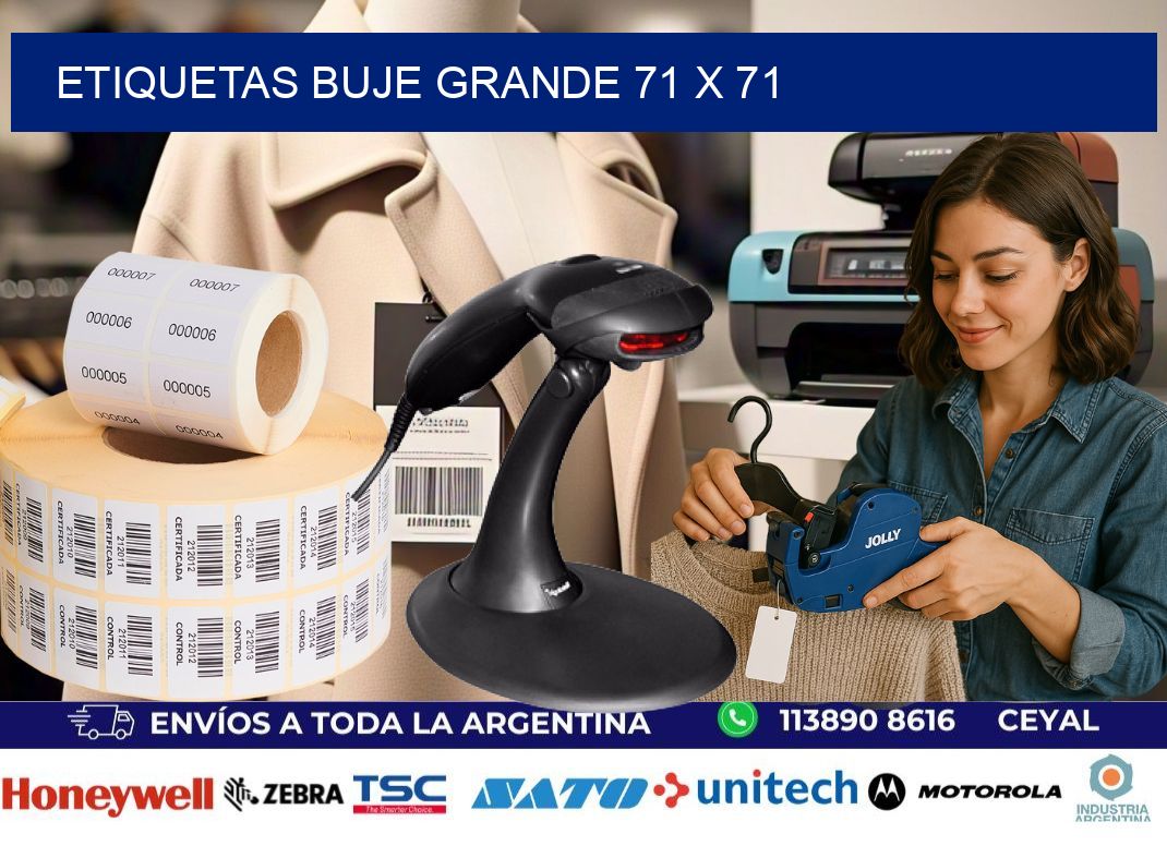 Etiquetas buje grande 71 x 71