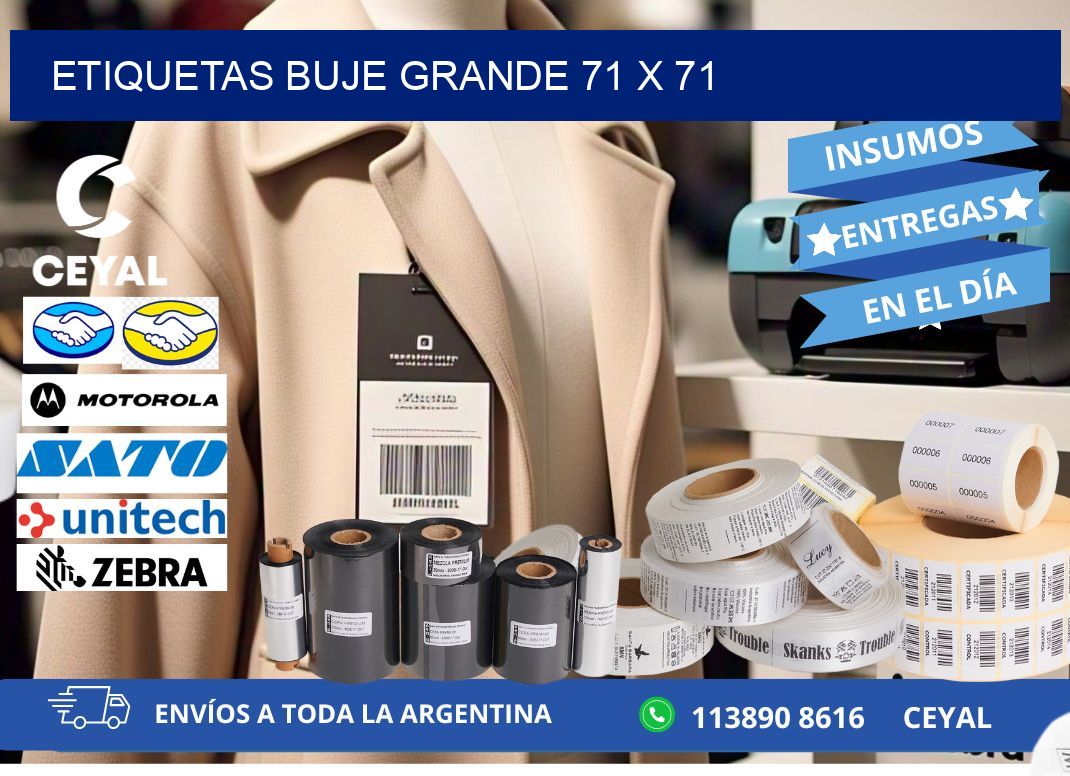 Etiquetas buje grande 71 x 71