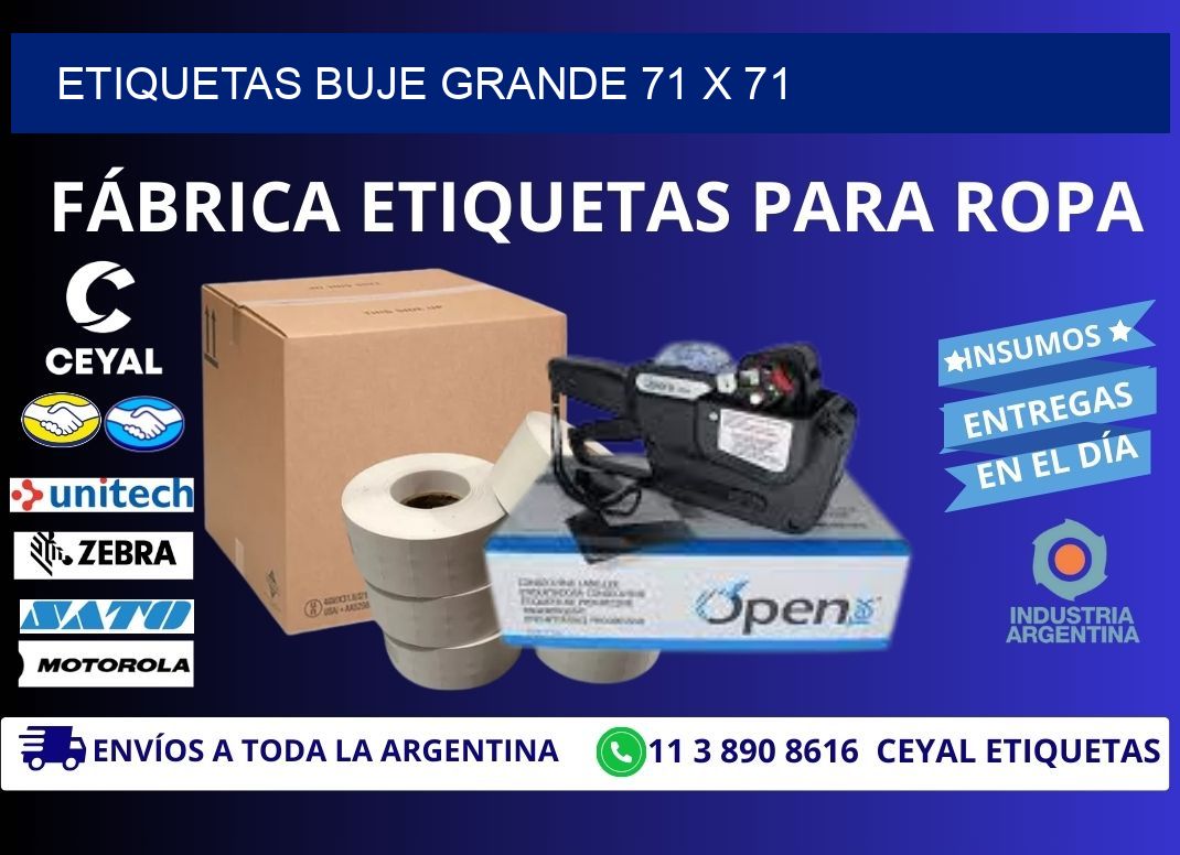 Etiquetas buje grande 71 x 71