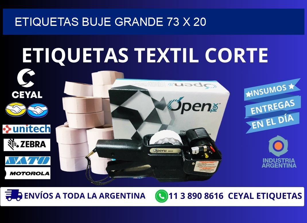 Etiquetas buje grande 73 x 20
