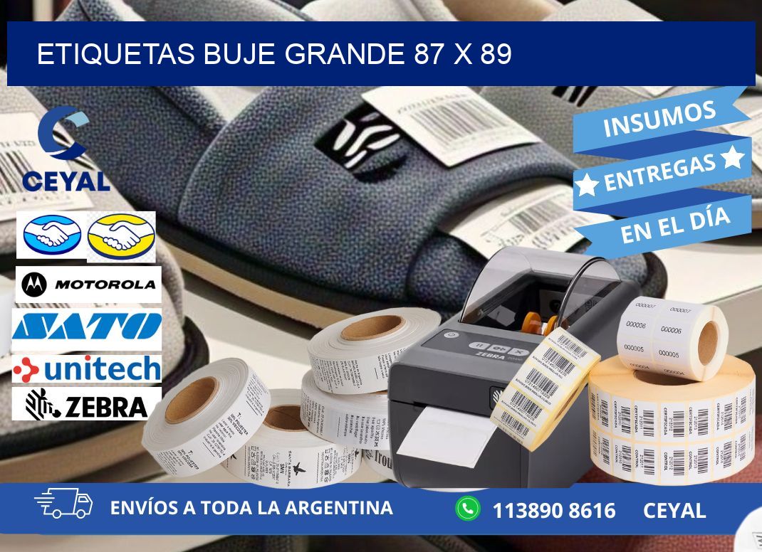 Etiquetas buje grande 87 x 89