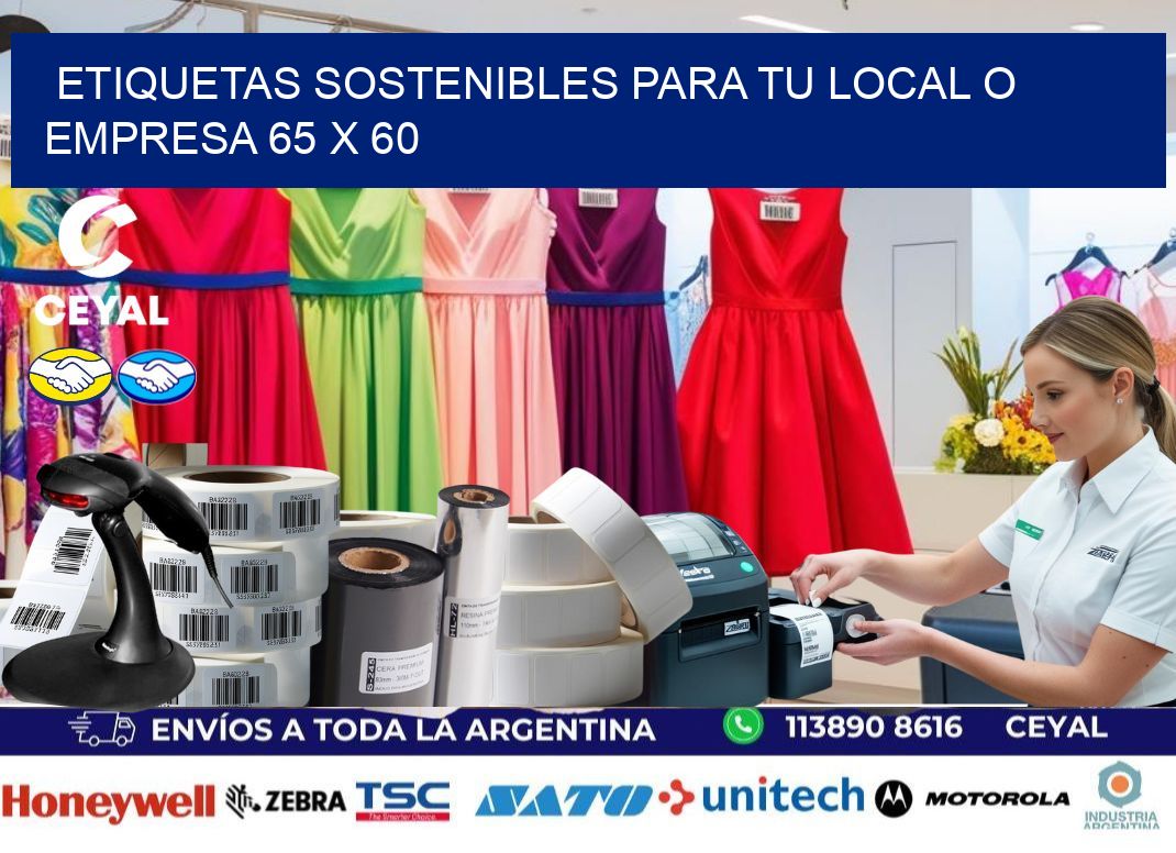 Etiquetas sostenibles para tu local o empresa 65 x 60