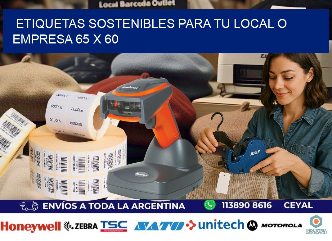 Etiquetas sostenibles para tu local o empresa 65 x 60