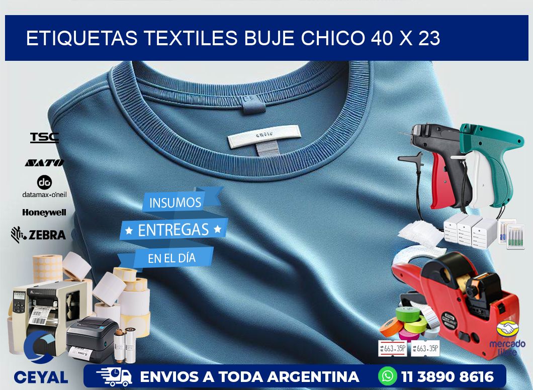 Etiquetas textiles buje chico 40 x 23