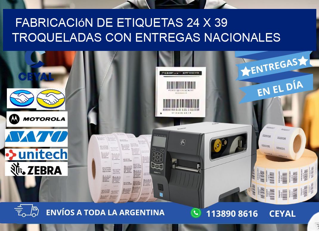 Fabricación de etiquetas 24 x 39 troqueladas con entregas nacionales