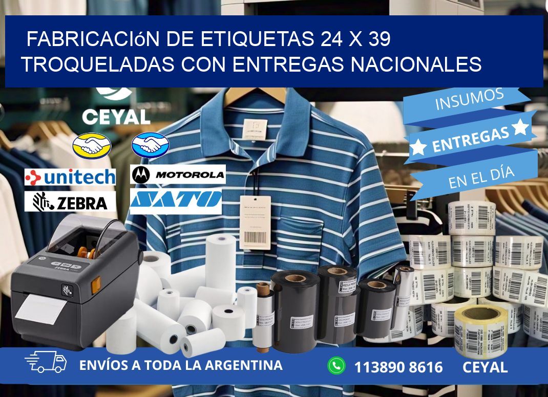 Fabricación de etiquetas 24 x 39 troqueladas con entregas nacionales