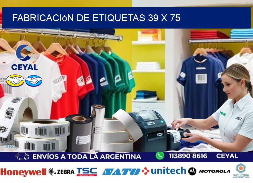 Fabricación de etiquetas 39 x 75