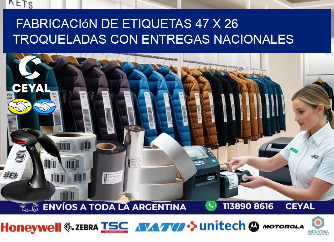 Fabricación de etiquetas 47 x 26 troqueladas con entregas nacionales