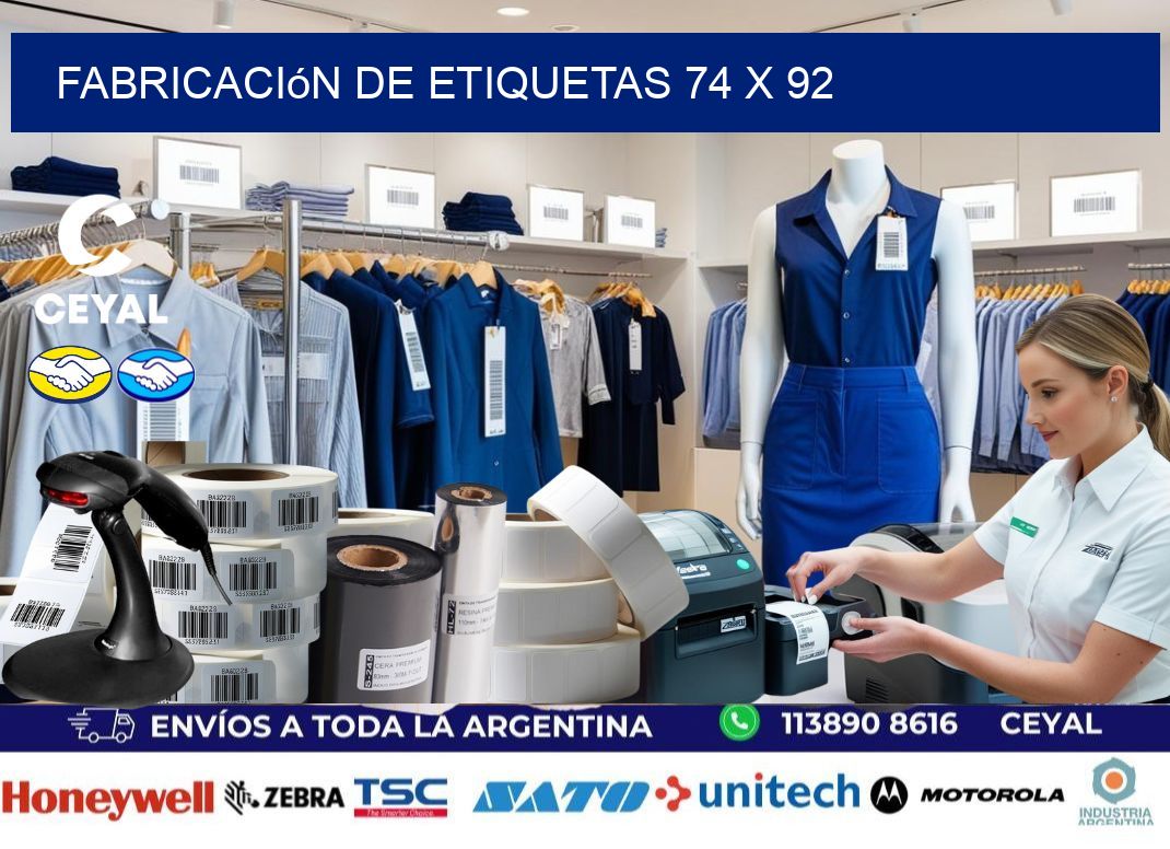 Fabricación de etiquetas 74 x 92