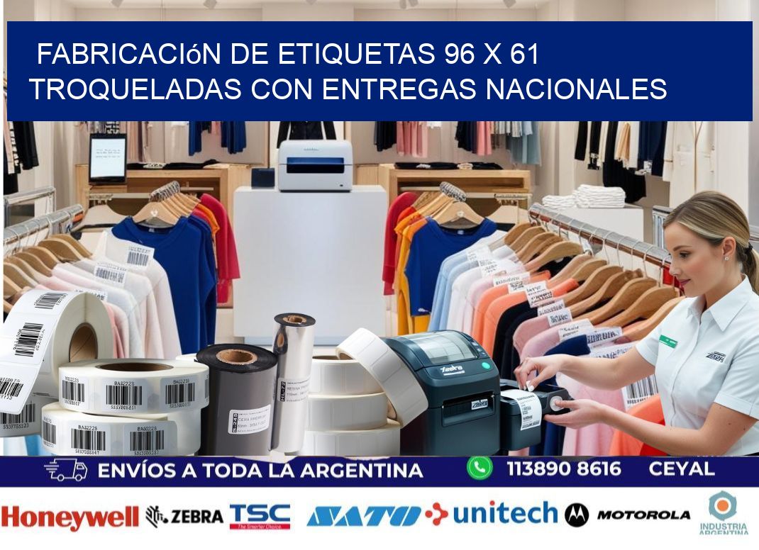 Fabricación de etiquetas 96 x 61 troqueladas con entregas nacionales