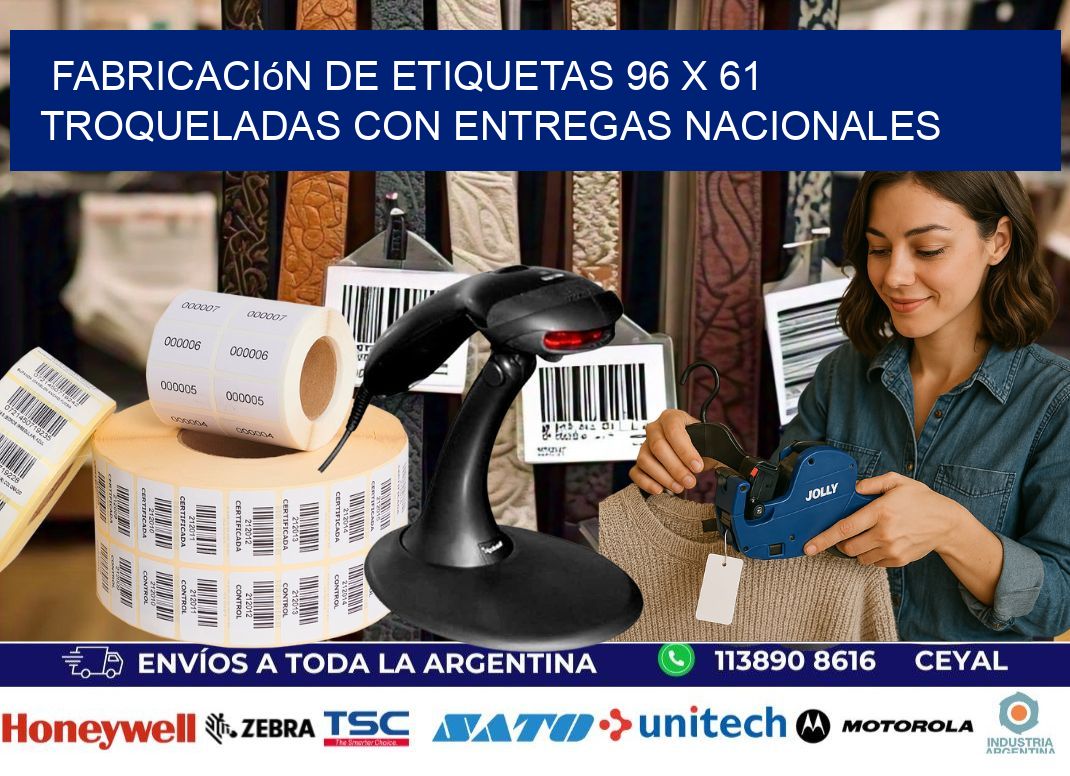 Fabricación de etiquetas 96 x 61 troqueladas con entregas nacionales
