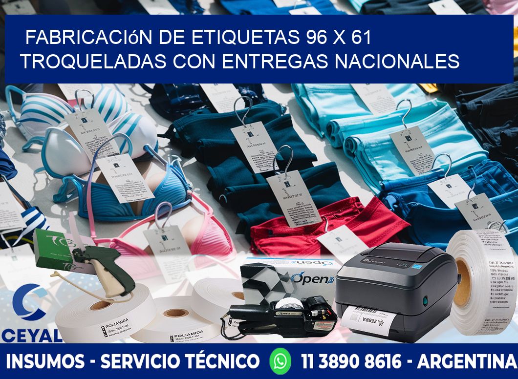 Fabricación de etiquetas 96 x 61 troqueladas con entregas nacionales