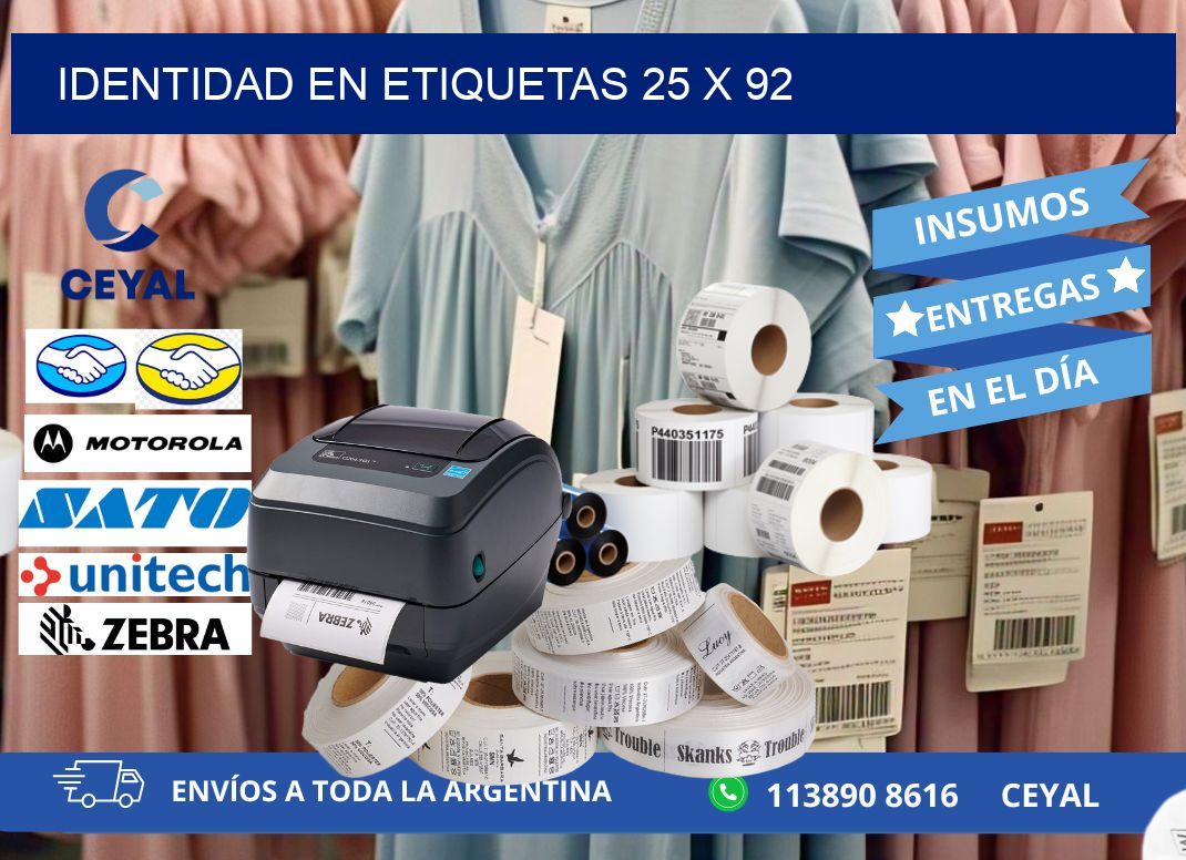 Identidad en etiquetas 25 x 92