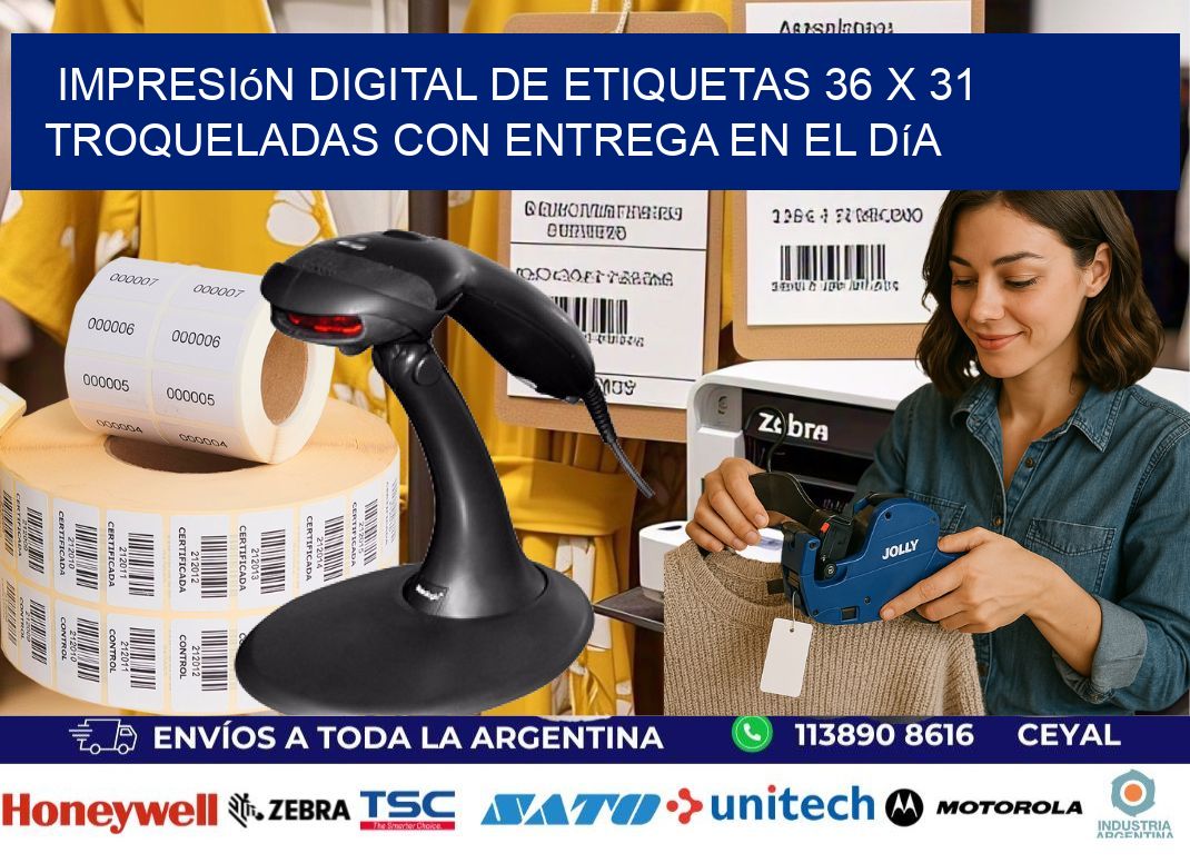 Impresión digital de etiquetas 36 x 31 troqueladas con entrega en el día
