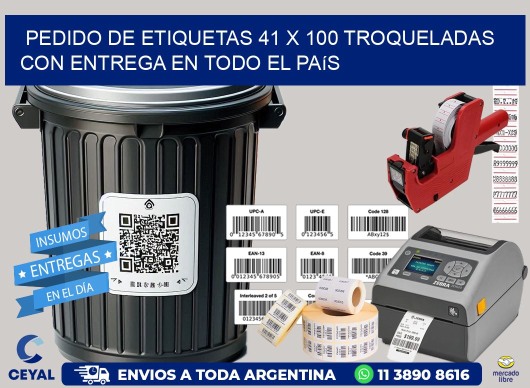 Pedido de etiquetas 41 x 100 troqueladas con entrega en todo el país