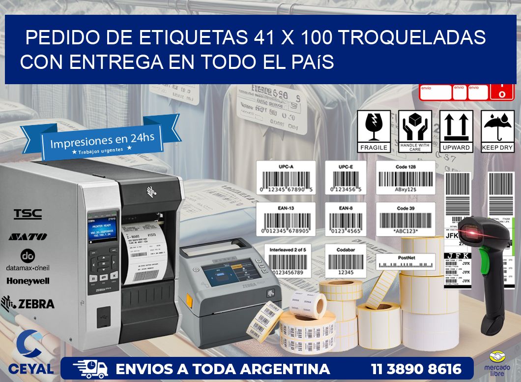 Pedido de etiquetas 41 x 100 troqueladas con entrega en todo el país
