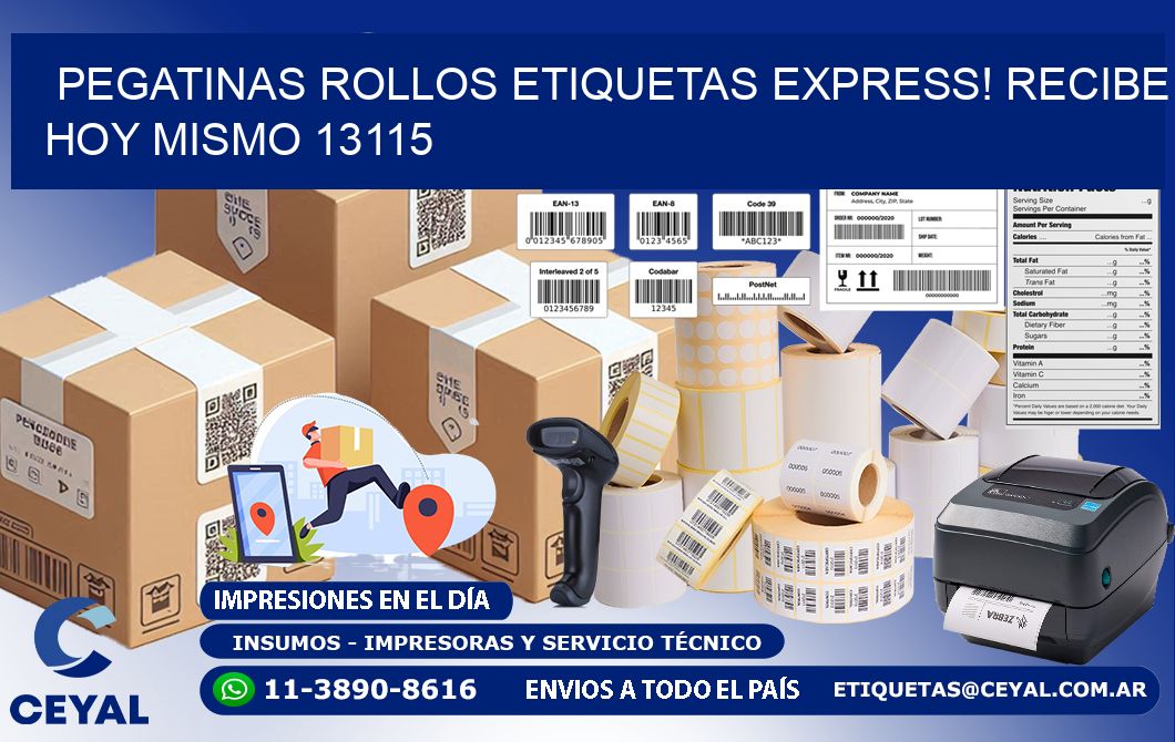 Pegatinas rollos etiquetas Express! Recibe Hoy Mismo 13115
