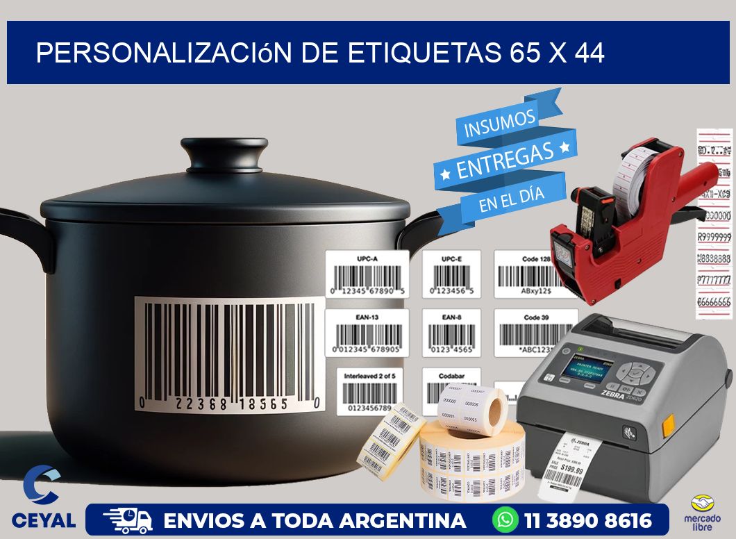 Personalización de etiquetas 65 x 44