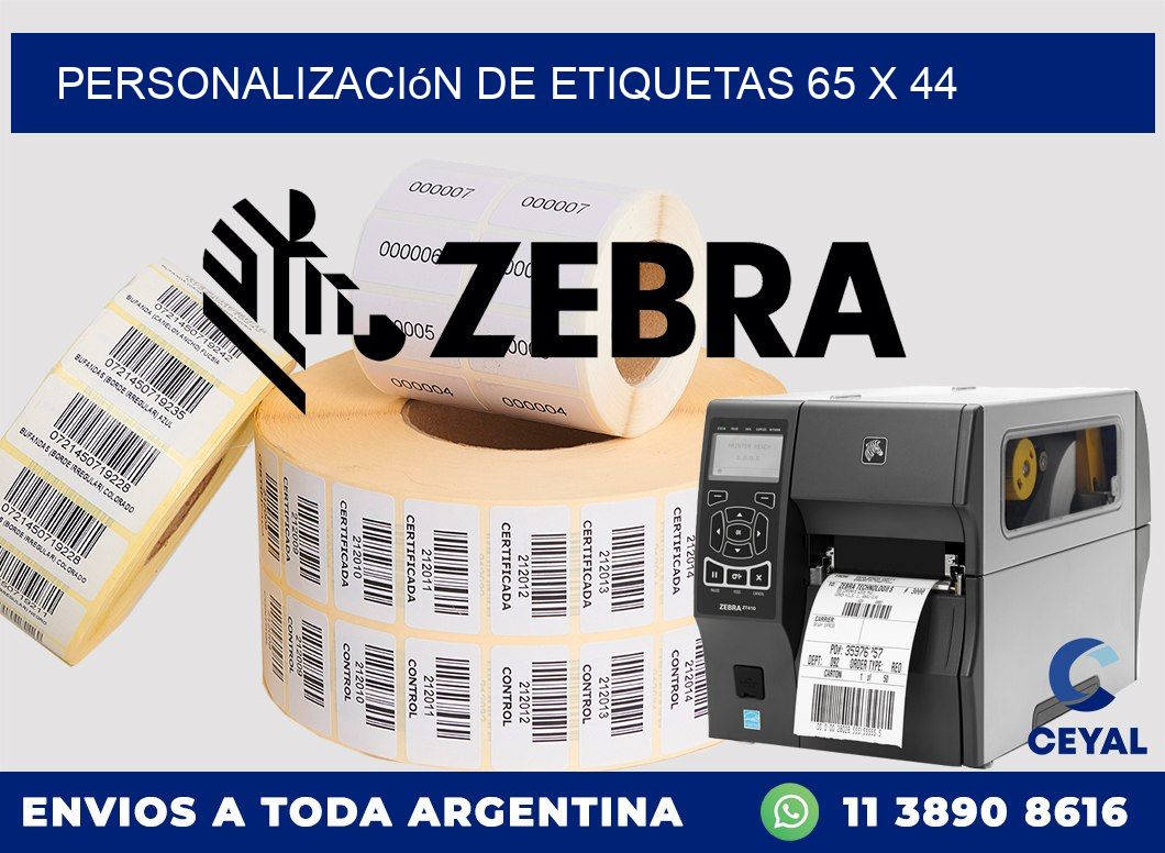 Personalización de etiquetas 65 x 44