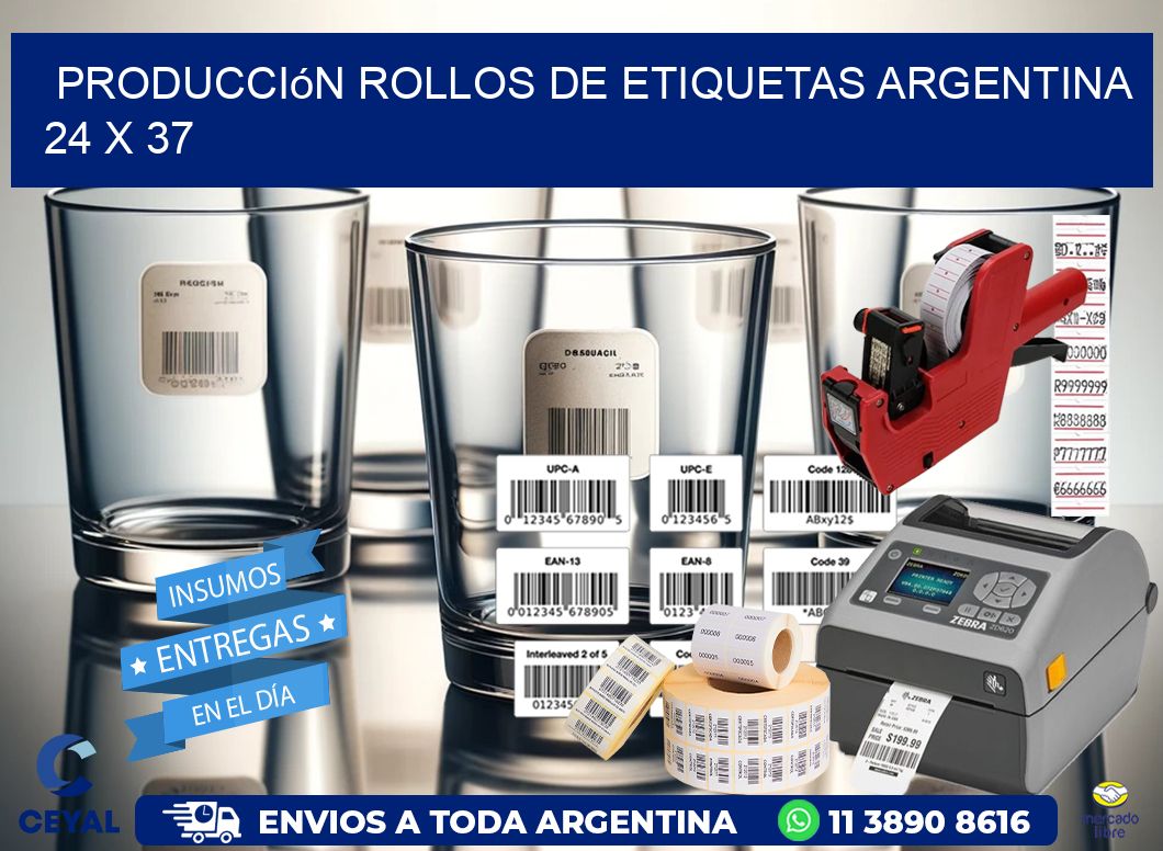 Producción ROLLOS DE ETIQUETAS ARGENTINA 24 x 37