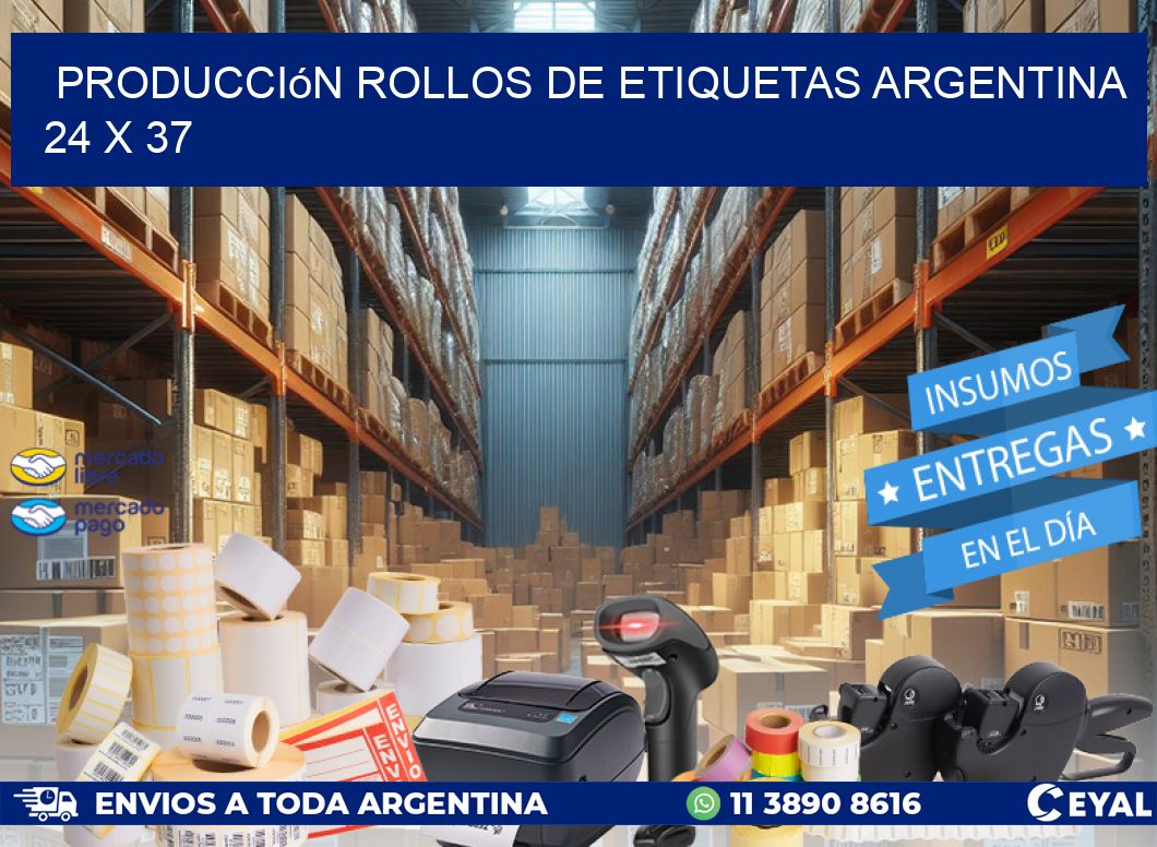 Producción ROLLOS DE ETIQUETAS ARGENTINA 24 x 37